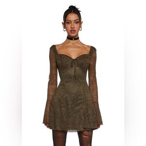 dELiA*s Aura Points Lace Mini Dress - Green